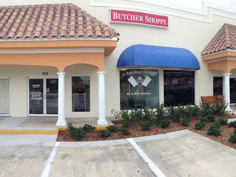 Front view of butcher shoppe